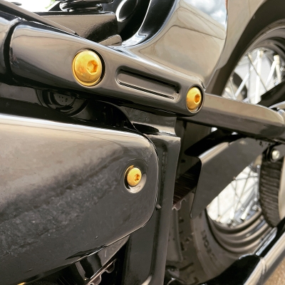 Fender Struts Schrauben 4x Unter Sitz - pass. f HD Softail ab 07 | Old-Skull Brothers